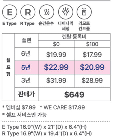 프리미엄 다이나믹 세정 리모컨 비데